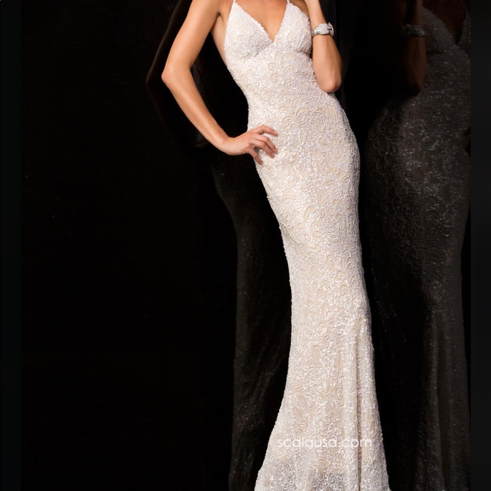 White Scala Prom Dress